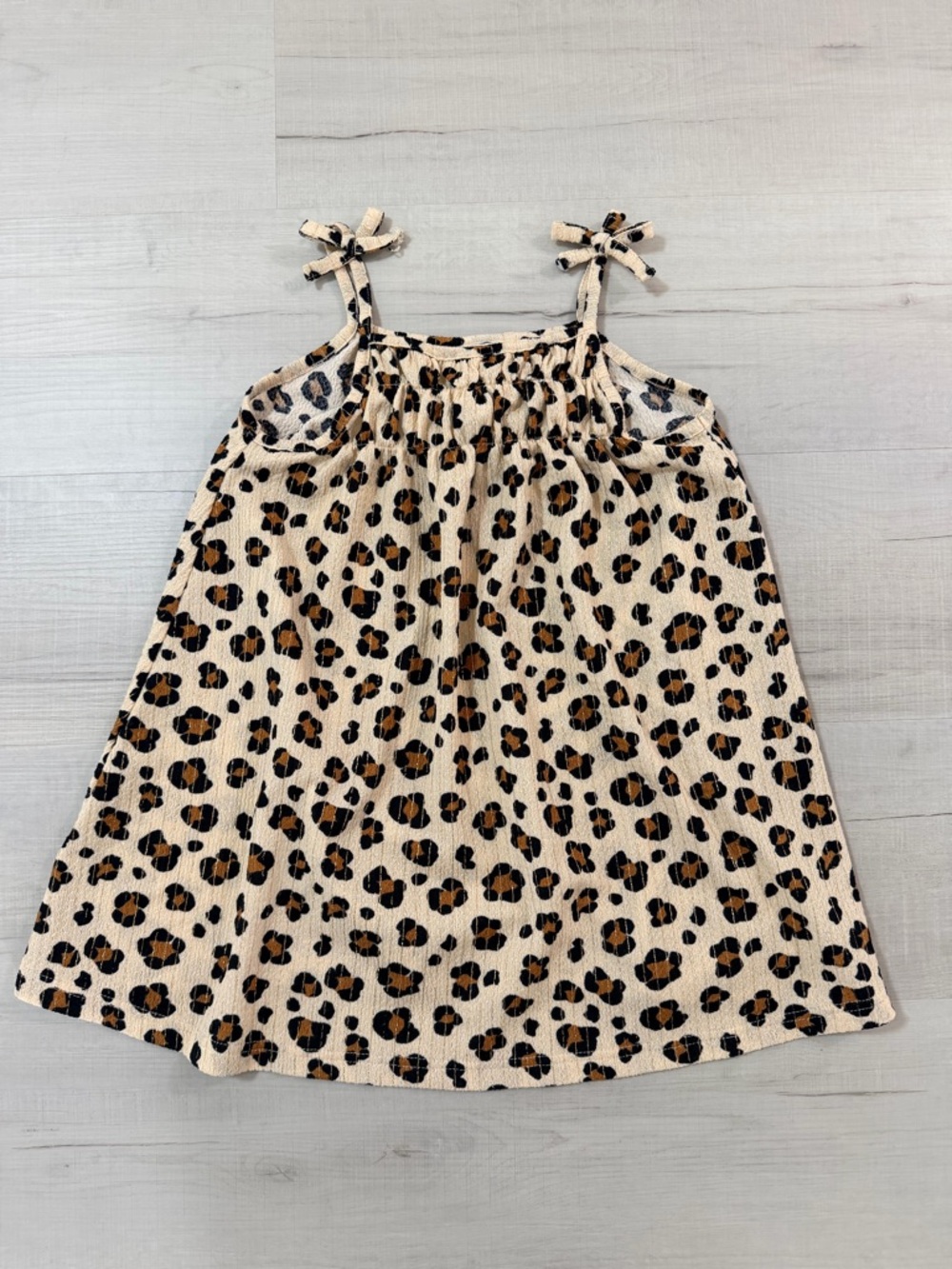 Girls Rachel Zoe Leopard Print Sundress - Cream & Brown